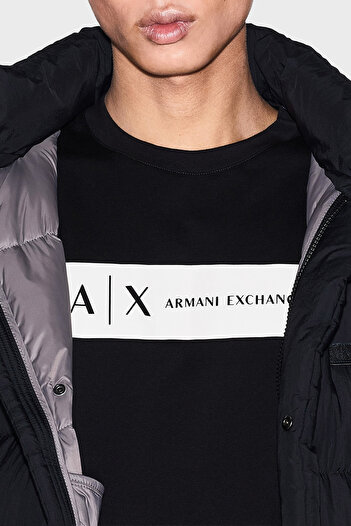 Armani Exchange Ανδρικό μπλουζάκι με λογότυπο με βαμβακερή κανονική εφαρμογή με λαιμόκοψη XM001425 AF1036