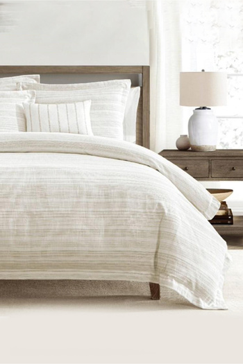 Bee Home Varigated Stripe King Duvet Set, 100% Cotton Comforter, King Bedding & Decorative Soft Pillows