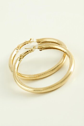 feryal Striped Pipe Hoop Earring 4.5 cm