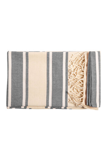 Natural Beach towel gri, cotton