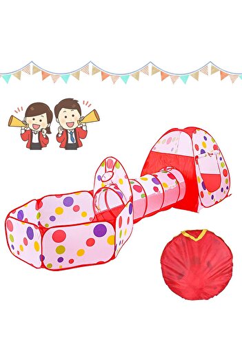 Yelajoy 3-In-1 Play Tent,Pop Up Foldable Portable Indoor Outdoor ,With Tunnel And Ball Pool For Children