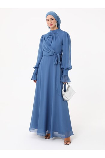 Refka Βραδινό φόρεμα Yoryo Chiffon Hijab - Indigo - Βραδινό φόρεμα