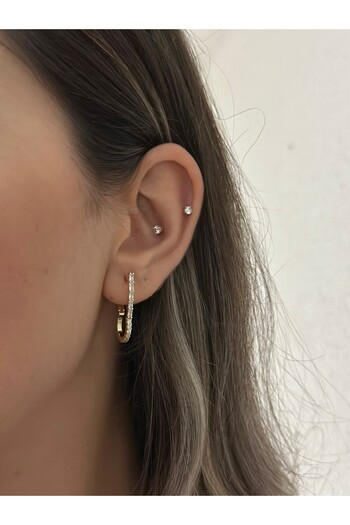 MyladyAccessoriess Premium Hoop Earrings with Zircon Stone Detail