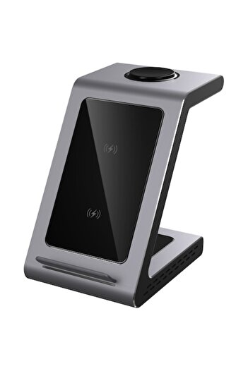 Prestigio Wireless Charger ReVolt A8, 3-in-1, Space Grey