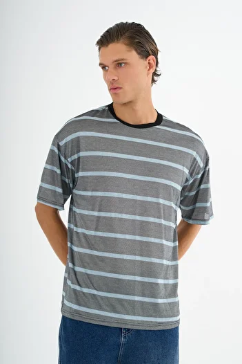 ALEXANDERGARDI Crew Neck Striped Oversize T-Shirt