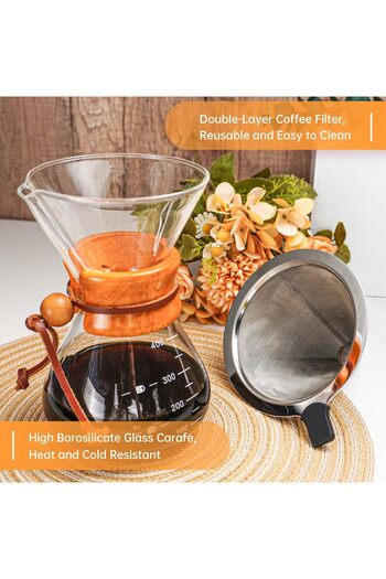 COOYA Pour Over Coffee Kit,Coffee Maker Set,All in One Hand Drip Coffee Set,For Home Office,Ideal Gift