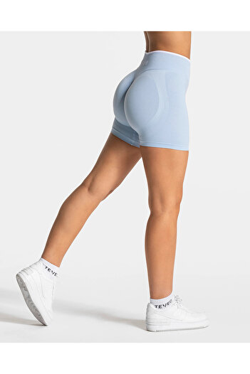 baim x Scrunch Seamless White Λεπτομερές συσπειρωμένο κοντό κολάν γυμναστικής Push Up