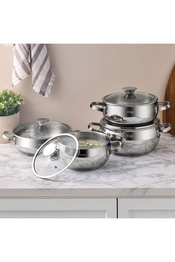 Aryıldız Roma 8 Piece Steel Pot Set