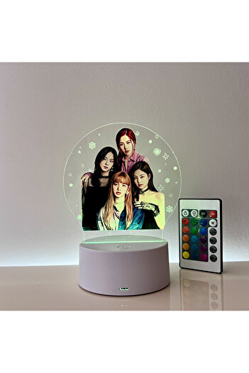 ILUMISHOP LED Night Light, BlackPink, 16 Colors, with Remote Control, USB Power or 3 AA Batteries