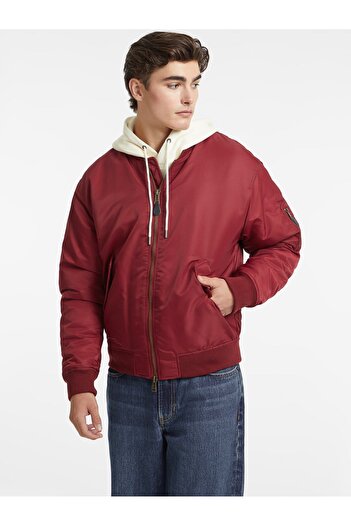 Guess Jeans Red Men's Jacket M4Yl01Wg932G5M3 Gj Bomber Jkt Recy