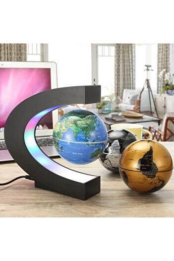 BLMAG Decoratiune glob pamantesc magnetic, anti-gravitational, cu lumina LED