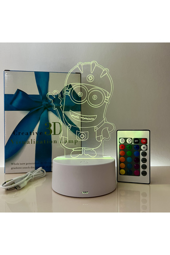 ILUMISHOP 3D LED Night Light, Minions, 16 Colors with Remote Control, USB or 3 AA Batteries