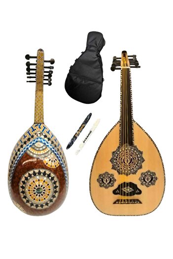 alkaraz music Professional Luxury Oud Cherry Inlay with Spruce Face and Full Mother-of-Pearl Back