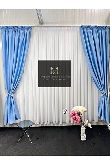 Metropolitan Concept Set of 2 blackout curtains in linen texture, worked on 10 cm wide rejansa