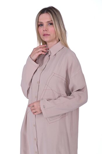 Invee Modal Long Shirt Beige