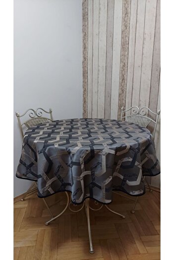 gonk First-class, fabric-backed, carefree, round, fiskos, dining table cover. size: 150 cm.