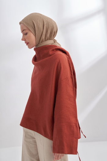 ARMANDA Muslin Tie Scarf - Soil