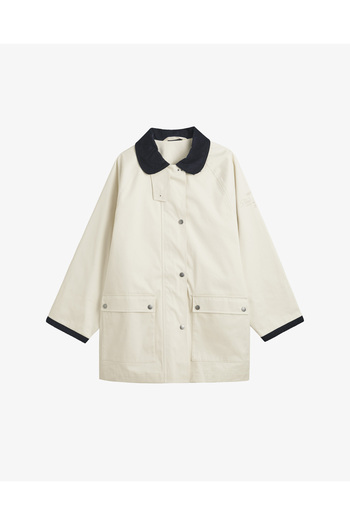 Gant Kadın Krem Relaxed Fit Klasik Yaka Ceket