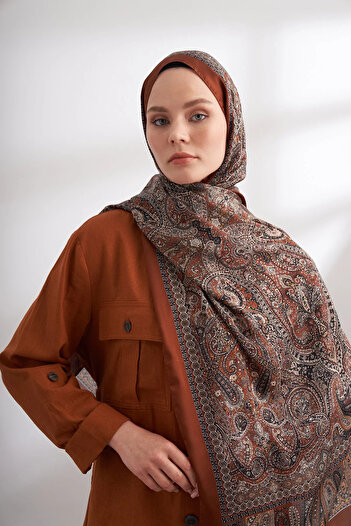 Perla Scarf & More Armanda - Ethnic Vual Vintage Pattern Shal - Marsi̇lya Tile