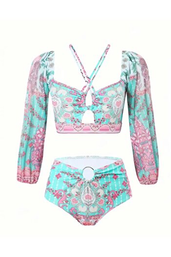 G&H UNDERWEAR Fairtyle Long Sleeve Swimsuit Pareo Set