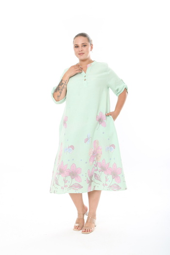 XL Modam Women's Woven Viscosa Printed Plus Size Dress