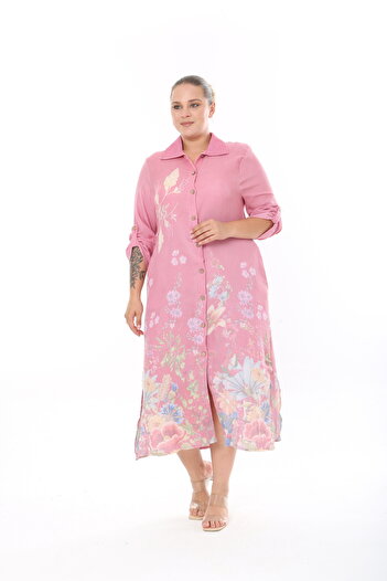 XL Modam Women's Woven Viscosa Printed Plus Size Dress