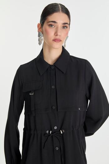 Zühre Black Wear and Go with Elastic Waist and Buttons Gc-0248