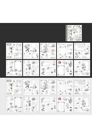 Choice3 S20657-4 4Style 20pcs/book INS Floral Sticker Book Four Seasons Theme Cutting Scrapbook Dual-materia