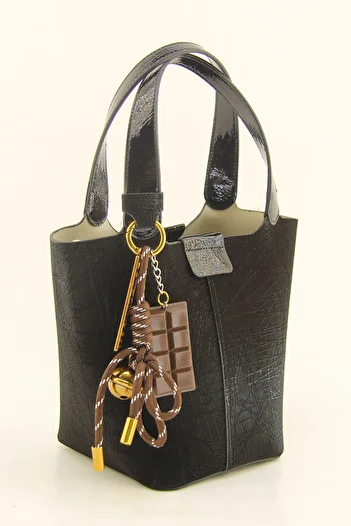 HNB Women's Black Mini Bucket Bag