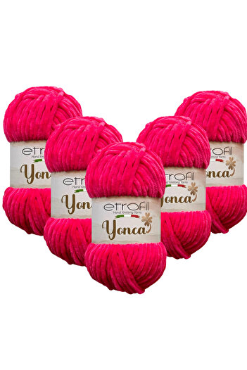 Etrofil Clover Velvet Hand Knitting Yarn 5 Pieces 70319 Fuchsia