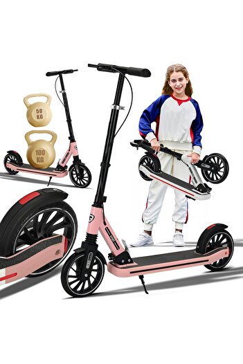 AZAF Rally Kick Scooter for Ages 6+ Kid Teens & Adults Solid Tires Big Wheels for Kids