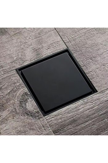 7LIFE Square Drain Trap, Black, Brass and Stainless Steel, Detachable Cap and Odor Filter