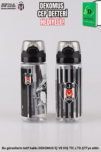 Beşiktaş "Dekomus Pocket Notebook with Gift" New Season Licensed "Single" Tritan Bottle 500 ml