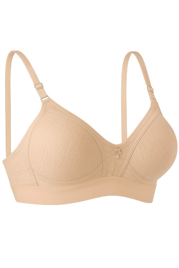 Ebru 4 Pack Cotton Combed Cotton Gatherer Wide Elastic Women's Minimizer Bra Ebru1010