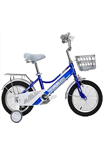 rexa Kids Bike 18 Inch with Training Wheels and Kickstand Basket Blue