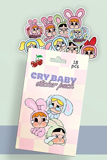 Planet Butik Cry Baby Boxed Sticker Set of 18