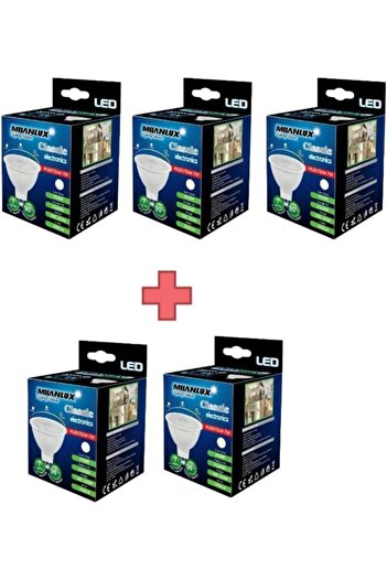 Milanlux Led Bulb, 560 Lumen, Warm White (3000), 7W = 45W, MR16, GU5.3 Base, BUY 3 GET 2 FREE