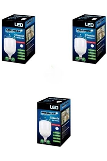 Milanlux Led Bulb Non Dimmable 1800 Lumen Day-Light White (6500) 20W E27 Base, Pack of 3