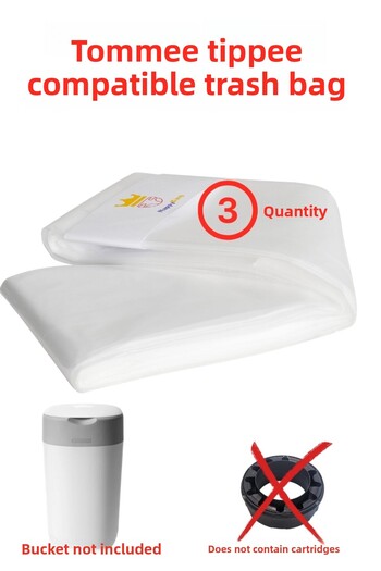 NappyKing 3Pcs Replacement Bags for Tommee Tippee Trash Can--Cartridge Free--