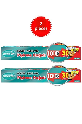 SMARTER 60 Pieces of Oily Baking Paper Ready Cut 2 Packs (30 Pieces X 2)