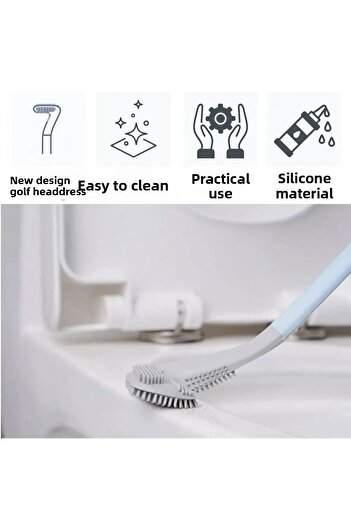 isometric 2 τεμάχια πρακτικής σχεδίασης γκολφ Water Sippy Bendable Silicone Toilet Brush WC Βούρτσα λεκάνης τουαλέτας