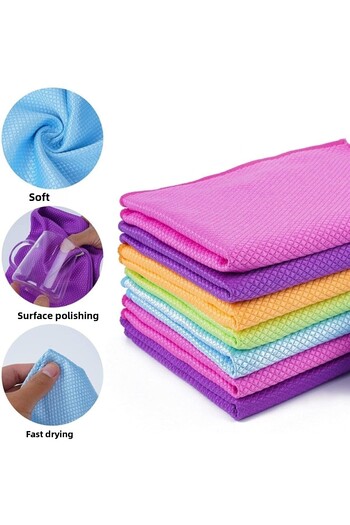 Vizyon Park 2 Pack Microfiber Cleaning Cloth Baklava Pattern Glass Cloth Does Not Leave Dust and Stains 40x40 Cm