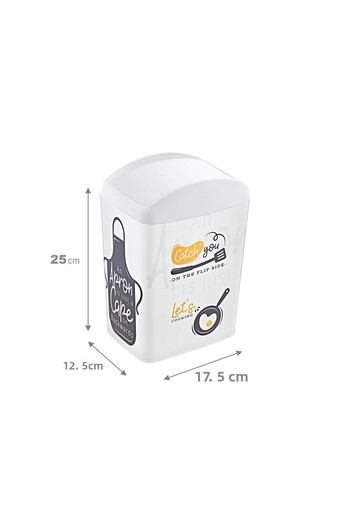 Smartware Soft Illustrated Trash Can Rotating Lid 5 Lt
