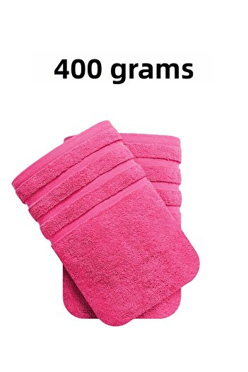 KAYABEY HOME Candy Pink Set of 2 Large Size Bath Towels Shower Body Towel Soft 100% Cotton Line Patterned
