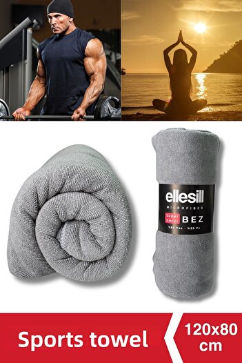 Ellesill Sports Towel Large Size Quick Drying Fitness Towel 120X80 cm - Activedry