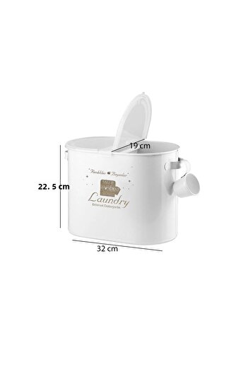 Laundry Metal Compartment Detergent Box White Lr033