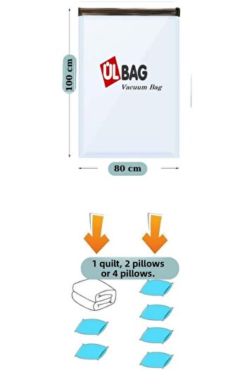 ÜLBAG (1 Piece) (Large Size) 80 cm X 100 cm - Vacuum Bag - Vacuum Bag (Single Person Quilt, Blanket)