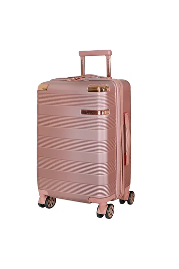 Senator Hard Case Cabin Luggage Trolley Abs Lightweight With Built In Tsa Type Lock A5125 Rose Gold