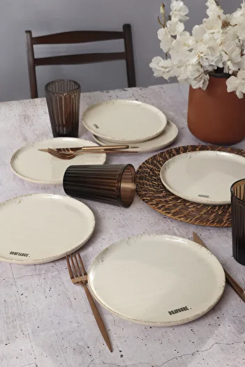Keramika Deep Collection Mottolu Cake Plate 22 cm 6 Pieces 22650-55