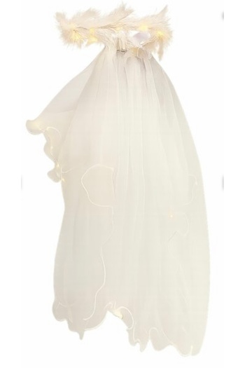 Deniz Party Store Lighted Feather Tulle Bridal Crown Imported